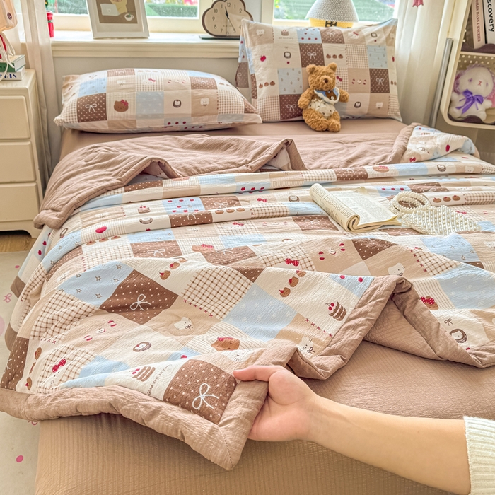 91家纺网 家纺一手货源 找家纺 家喜爱 2026年新款双层皱皱纱新疆棉花夏被夏凉被空调被【可开专票  普票】 蛋糕派