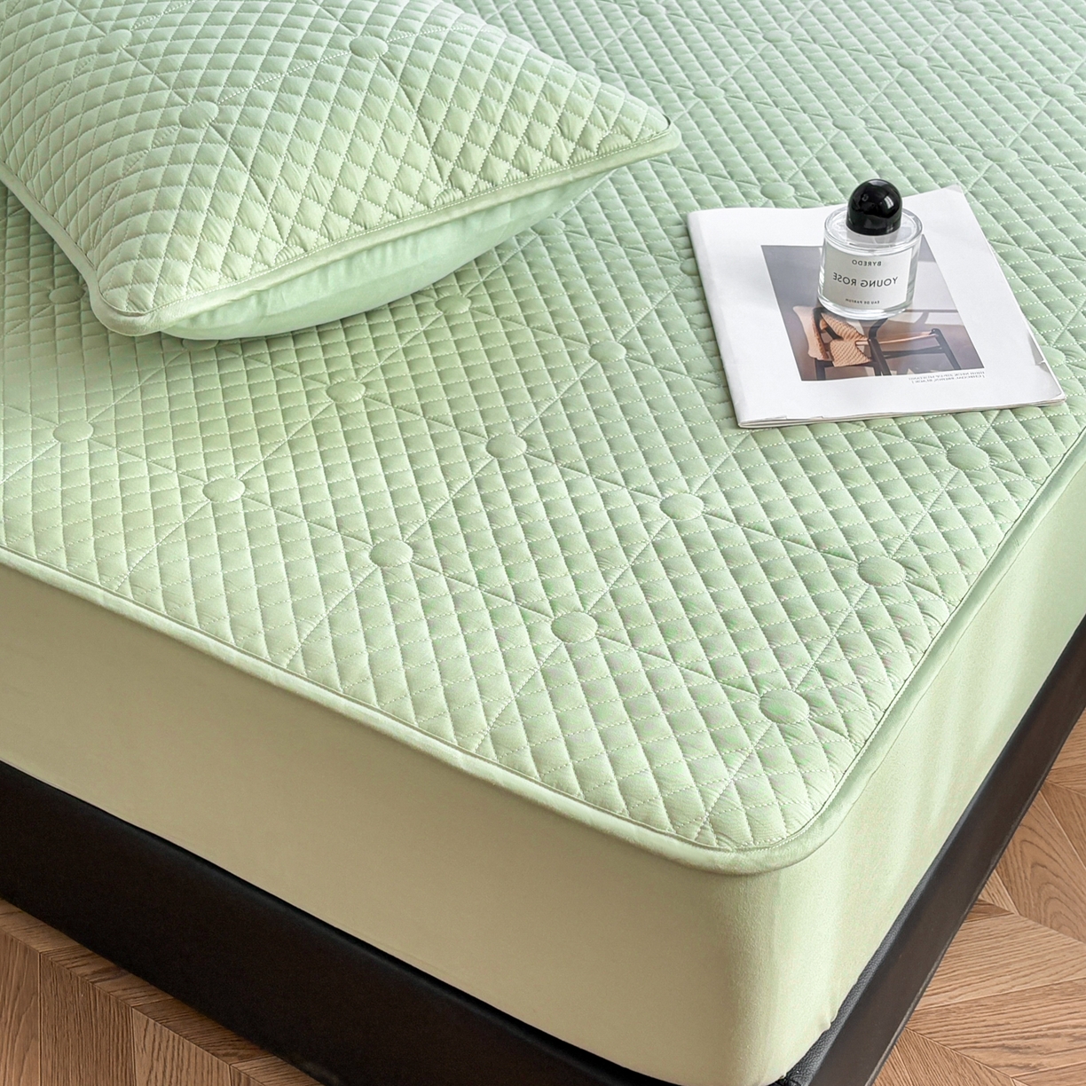 91家纺网 家纺一手货源 找家纺 （总）居眠 2026新款全棉夹棉棋盘格床笠