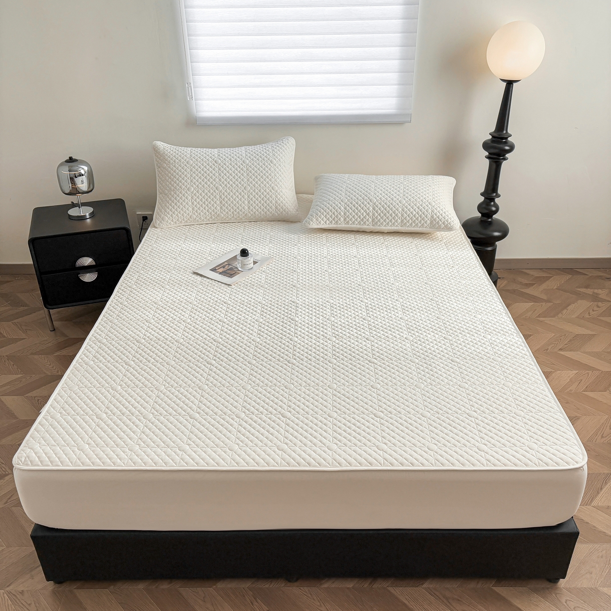 91家纺网 家纺一手货源 找家纺 （总）居眠 2026新款全棉夹棉棋盘格床笠