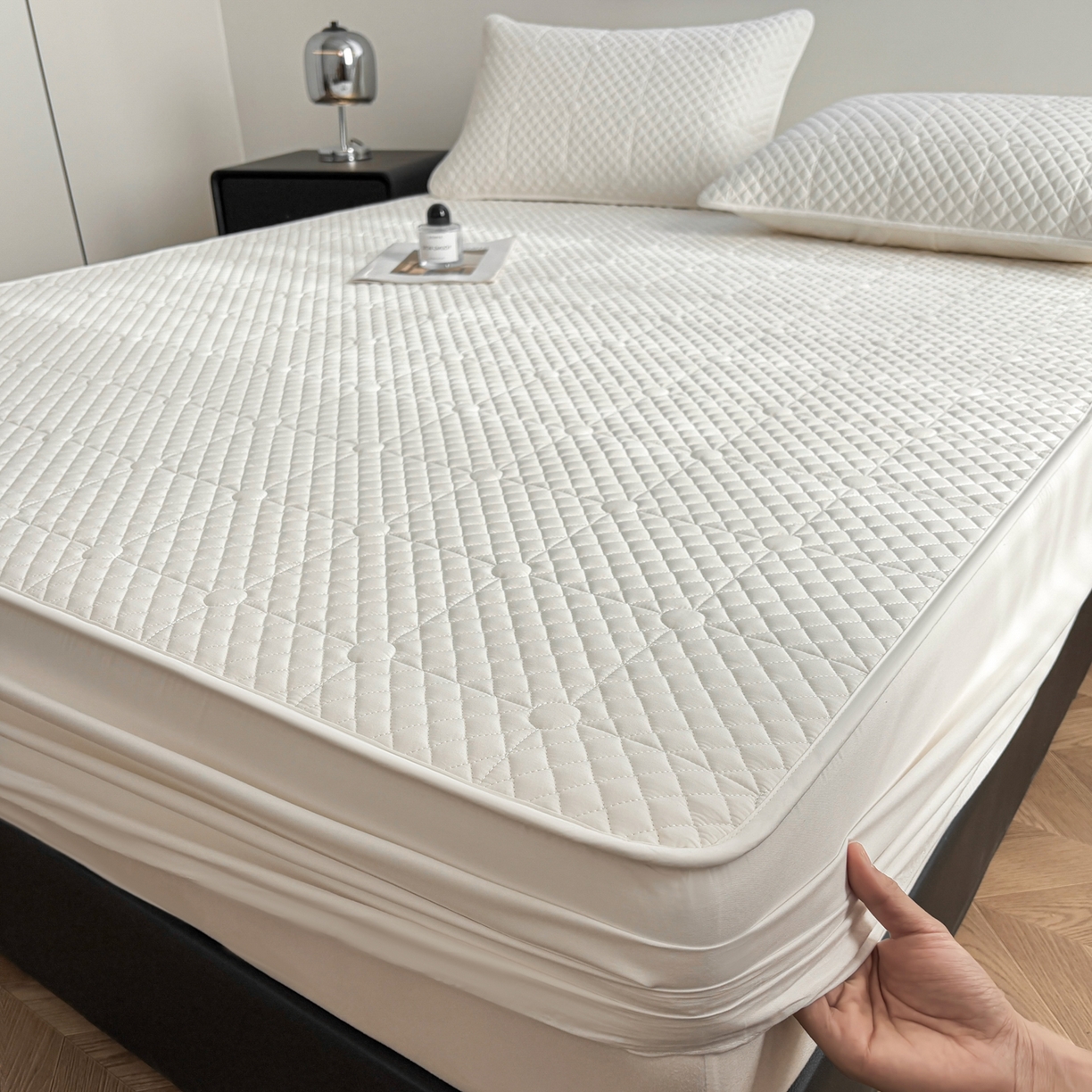 91家纺网 家纺一手货源 找家纺 （总）居眠 2026新款全棉夹棉棋盘格床笠