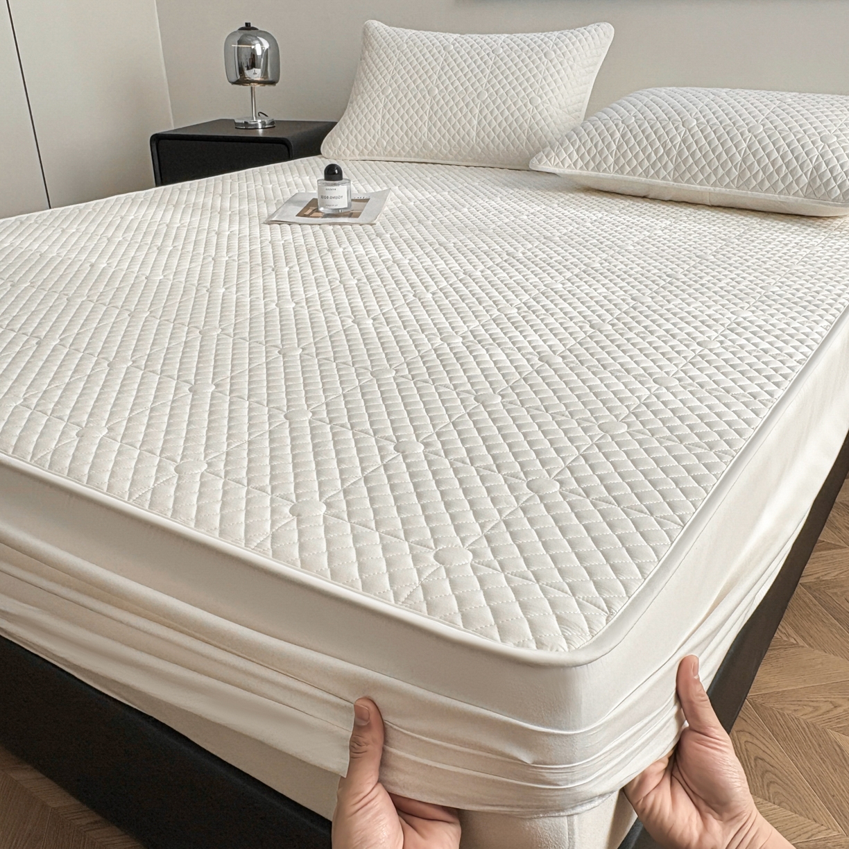 91家纺网 家纺一手货源 找家纺 （总）居眠 2026新款全棉夹棉棋盘格床笠