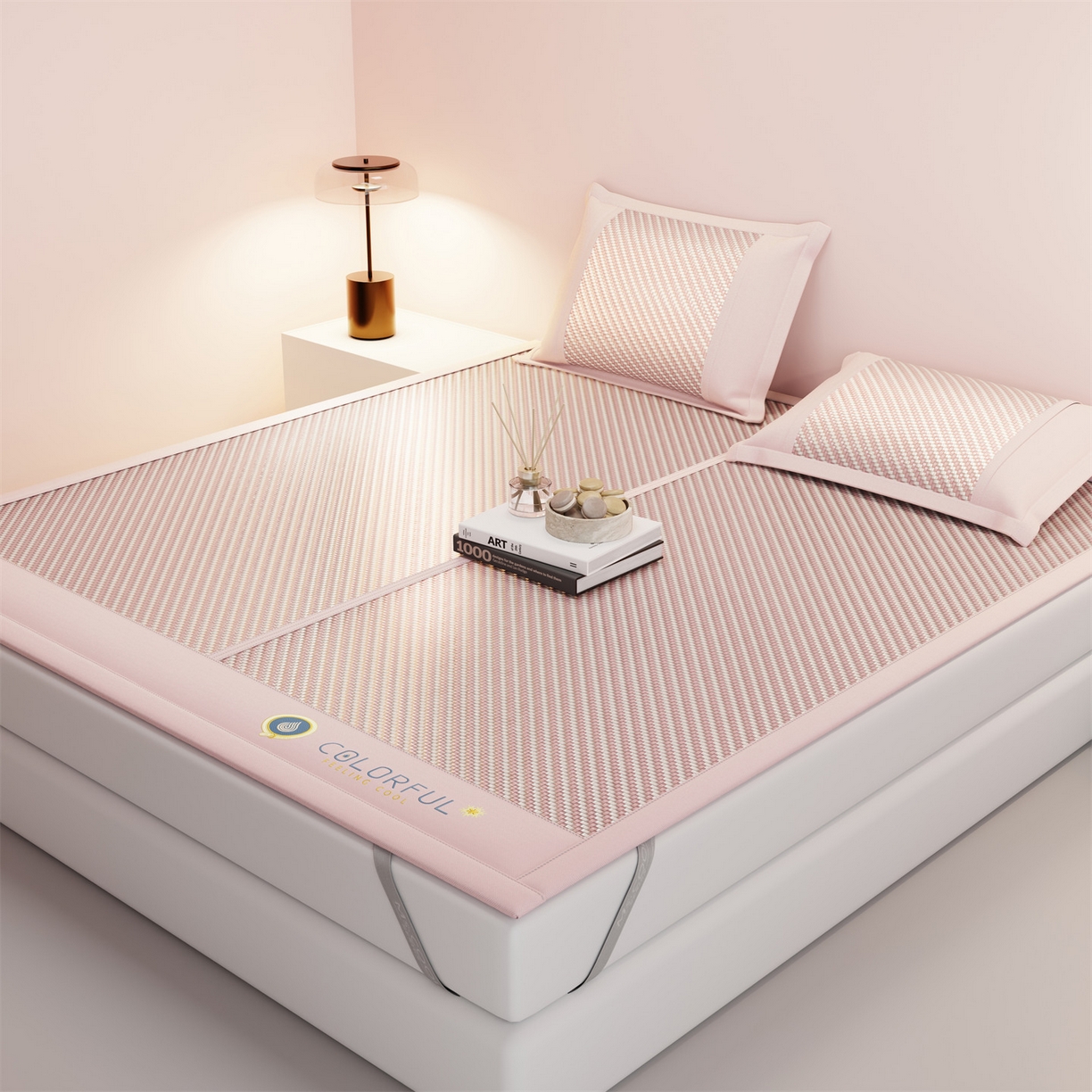 （总）鑫姿席业 夏季高端凉席竹席2026新款pe藤席a类母婴级1.8m空调软席子可水洗-青岚织梦系列