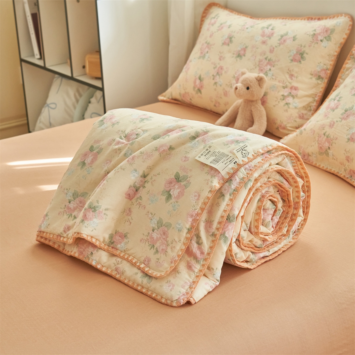 91家纺网 家纺一手货源 找家纺 （总）恬思语家纺 2026春夏全棉双层纱棉花夏被空调被夏凉被四件套贝壳边系列