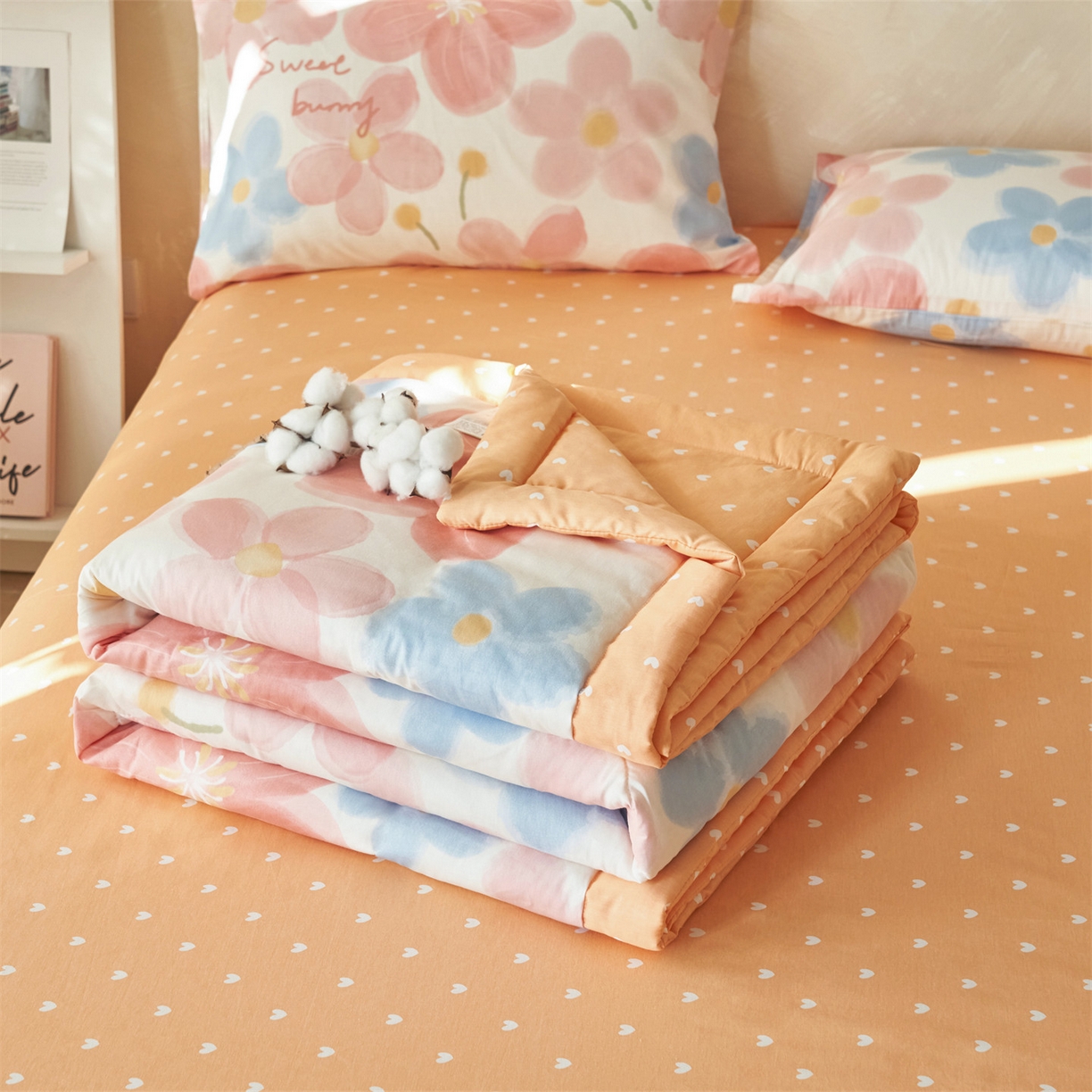 91家纺网 家纺一手货源 找家纺 （总）恬思语家纺 2026春夏新款里外全棉印花棉花夏被空调被夏凉被夏被四件套