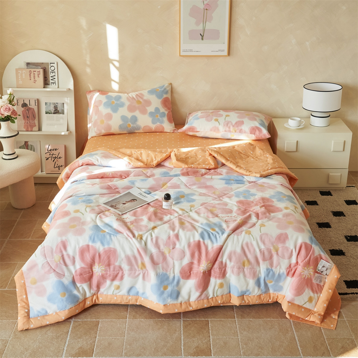 91家纺网 家纺一手货源 找家纺 （总）恬思语家纺 2026春夏新款里外全棉印花棉花夏被空调被夏凉被夏被四件套