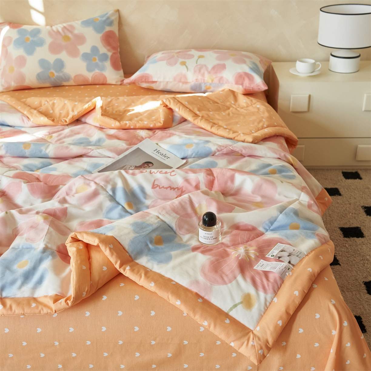 91家纺网 家纺一手货源 找家纺 （总）恬思语家纺 2026春夏新款里外全棉印花棉花夏被空调被夏凉被夏被四件套