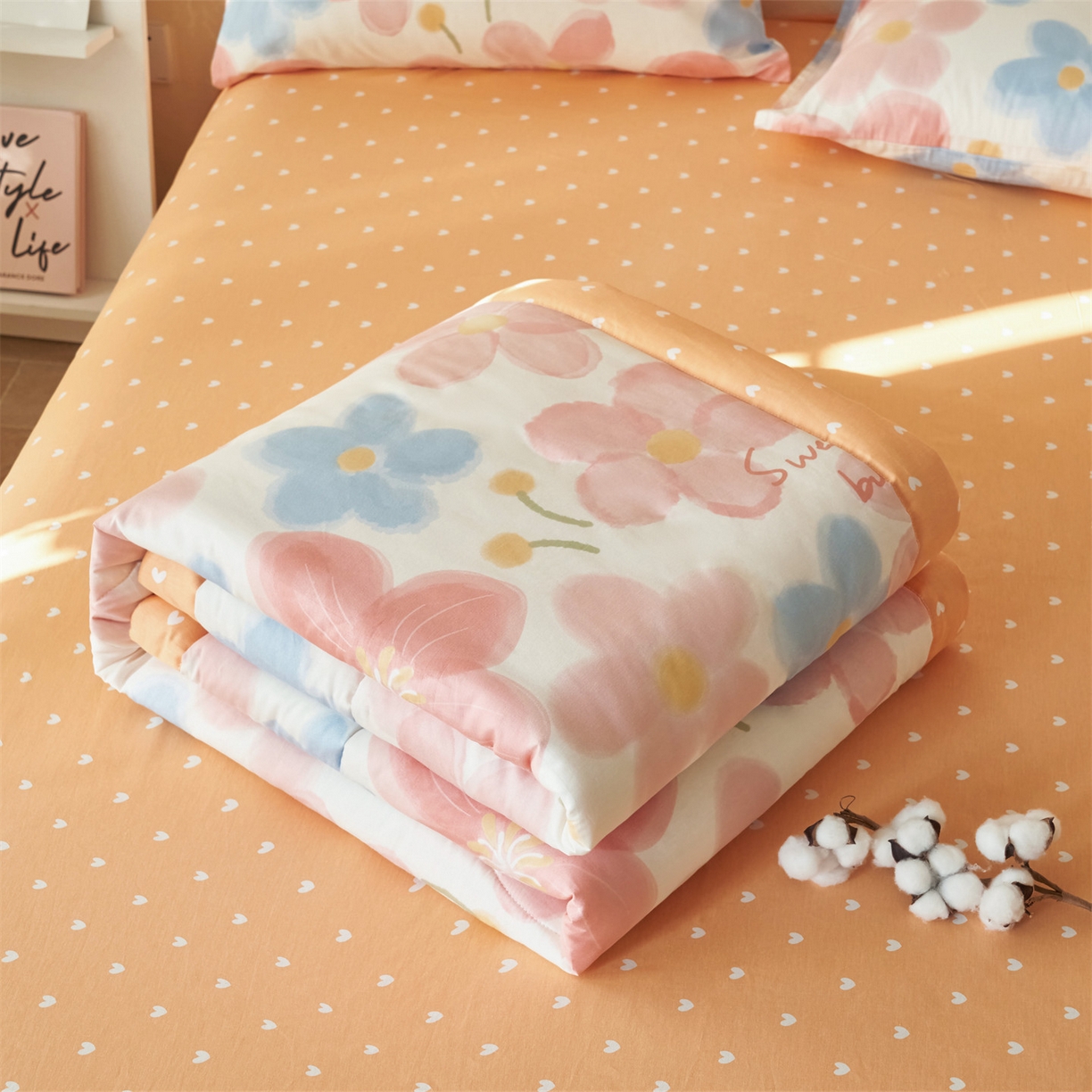 91家纺网 家纺一手货源 找家纺 （总）恬思语家纺 2026春夏新款里外全棉印花棉花夏被空调被夏凉被夏被四件套