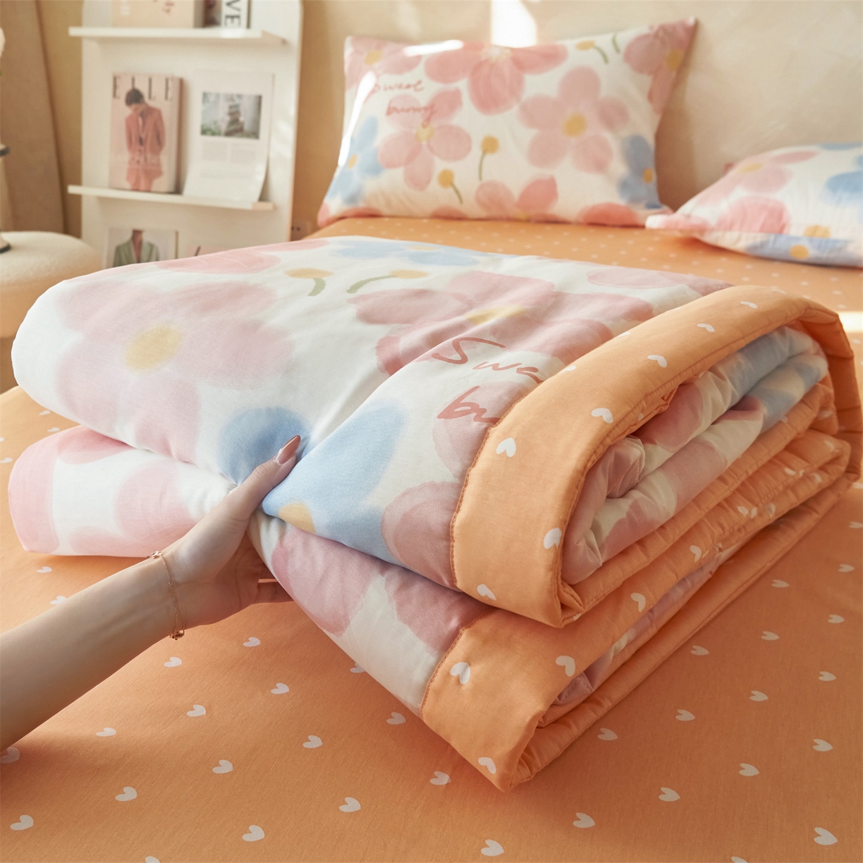 91家纺网 家纺一手货源 找家纺 （总）恬思语家纺 2026春夏新款里外全棉印花棉花夏被空调被夏凉被夏被四件套