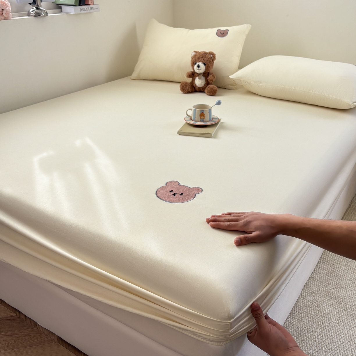 91家纺网 家纺一手货源 找家纺 （总）居眠 2026新款全棉单层米乐熊床笠