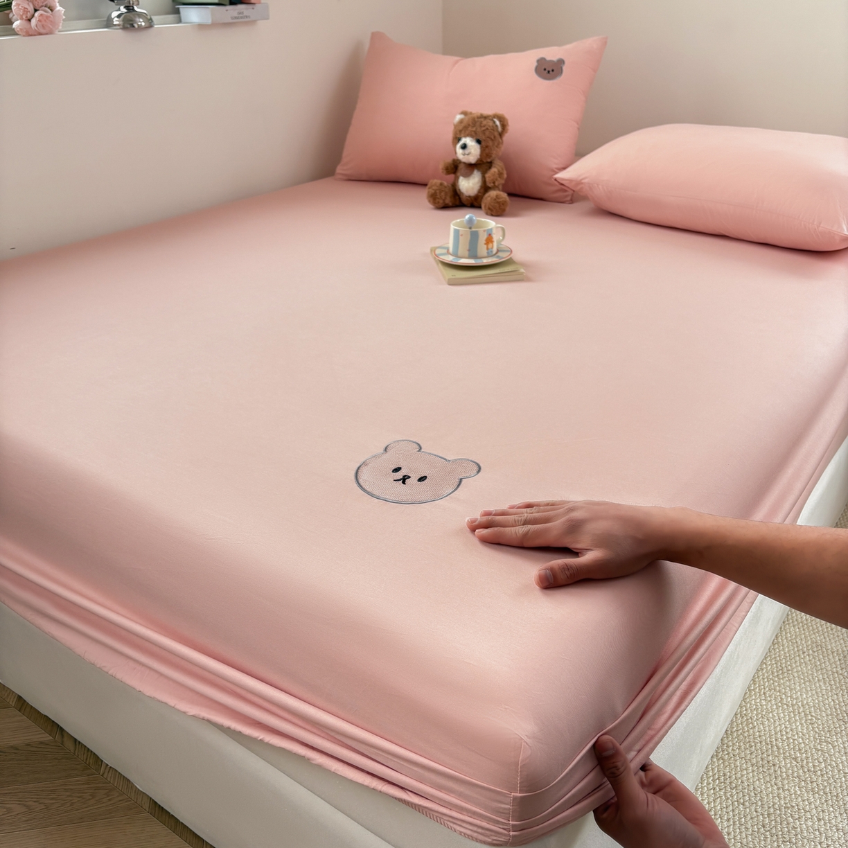 91家纺网 家纺一手货源 找家纺 （总）居眠 2026新款全棉单层米乐熊床笠