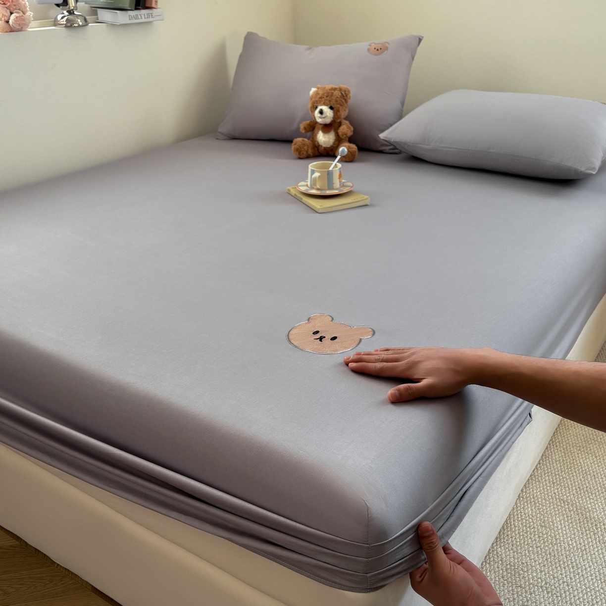 91家纺网 家纺一手货源 找家纺 （总）居眠 2026新款全棉单层米乐熊床笠