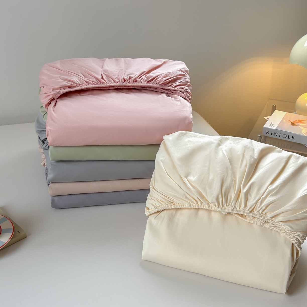 91家纺网 家纺一手货源 找家纺 居眠 2026新款全棉单层米乐熊床笠 组合叠拍