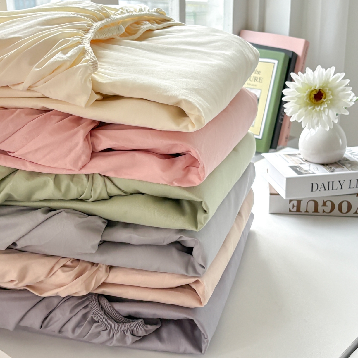 91家纺网 家纺一手货源 找家纺 居眠 2026新款全棉单层米乐熊床笠 组合叠拍