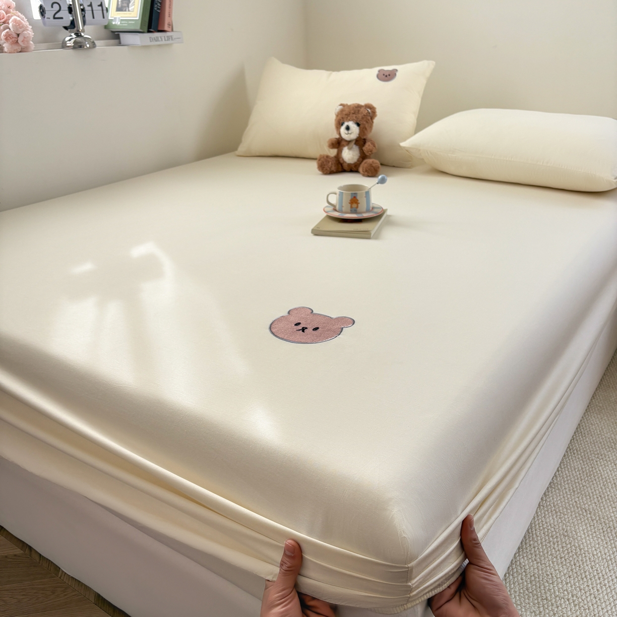 91家纺网 家纺一手货源 找家纺 （总）居眠 2026新款全棉单层米乐熊床笠