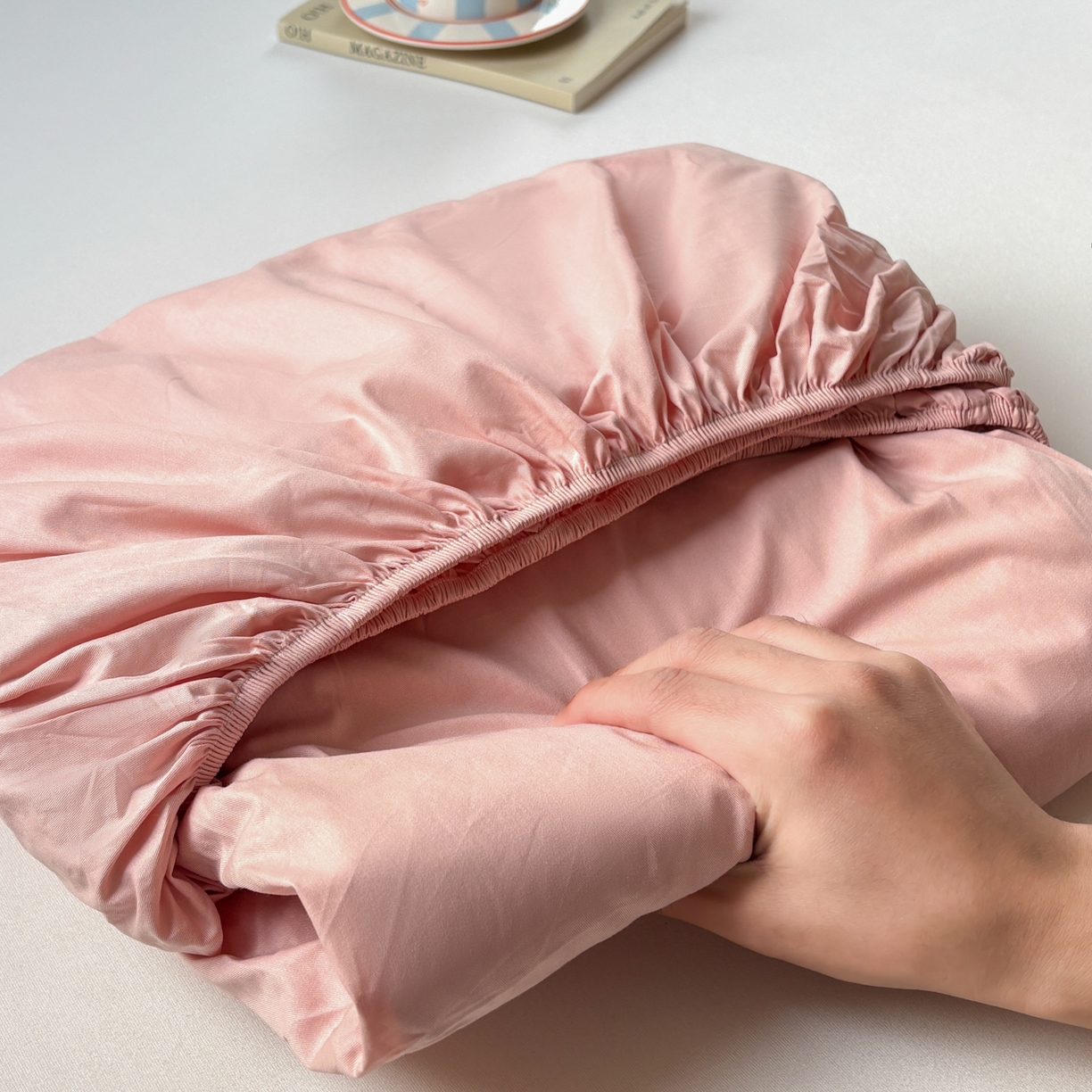 91家纺网 家纺一手货源 找家纺 居眠 2026新款全棉单层米乐熊床笠 米乐熊-粉色