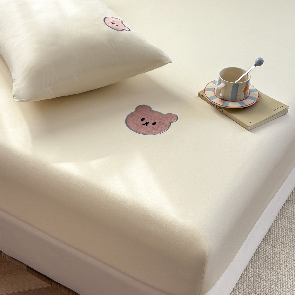 91家纺网 家纺一手货源 找家纺 （总）居眠 2026新款全棉单层米乐熊床笠