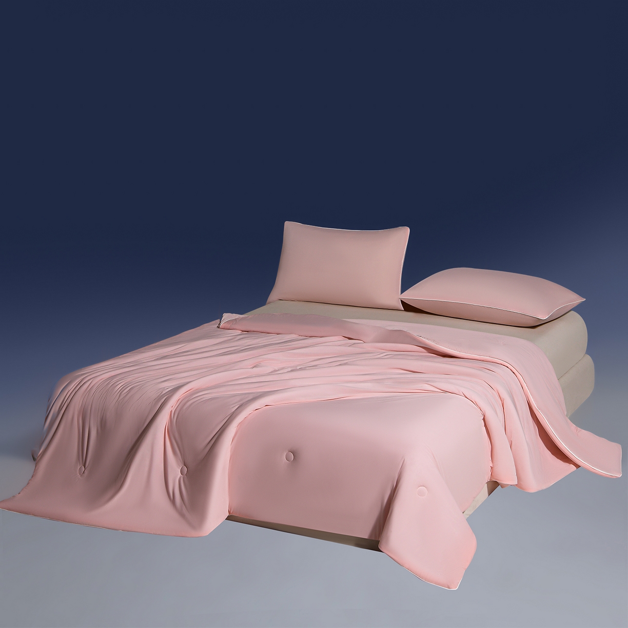 91家纺网 家纺一手货源 找家纺 斯尔顿 2026新款纯色凉感冰丝夏被夏凉被夏季深睡眠可水洗四周踩棉 不跑棉 菊雾粉