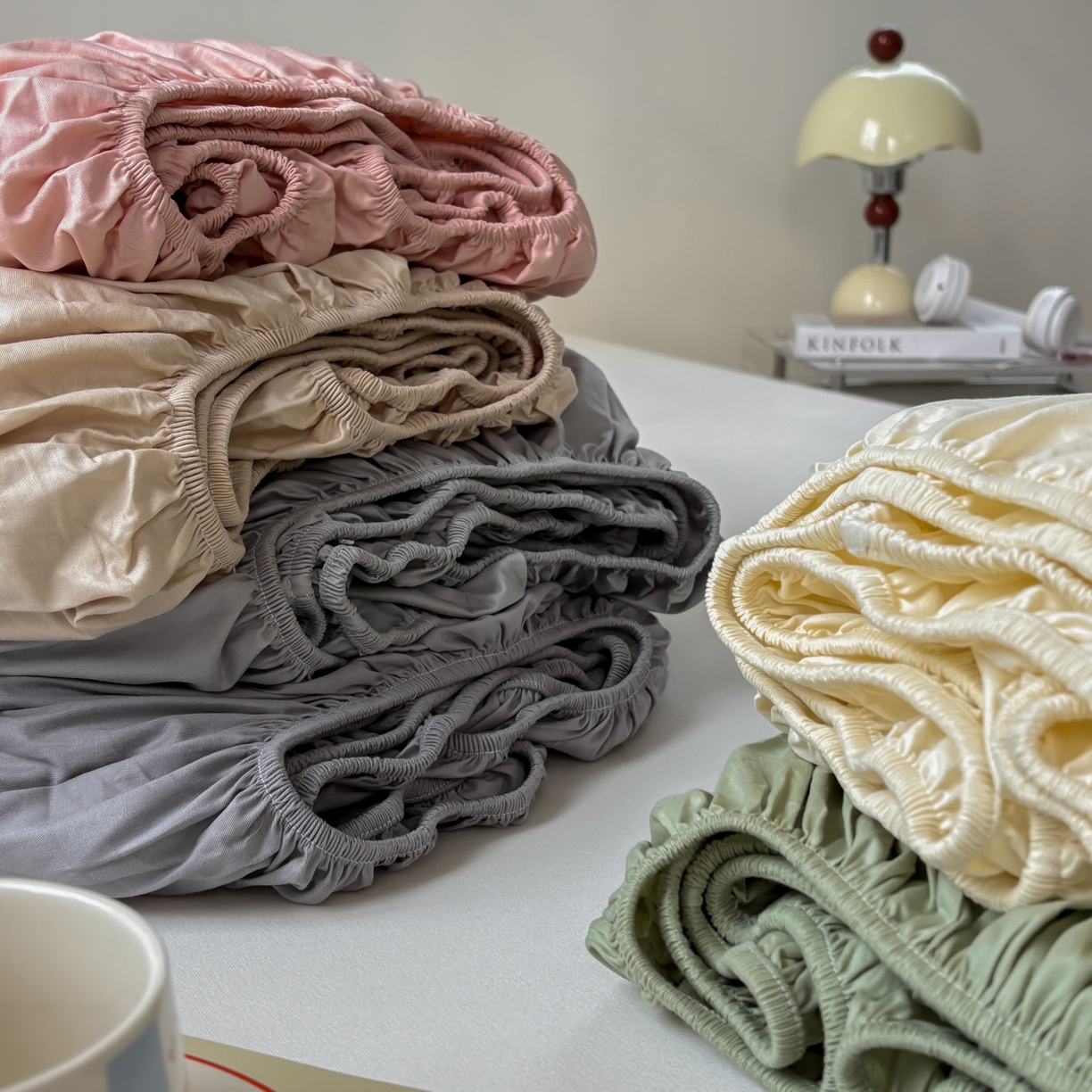 91家纺网 家纺一手货源 找家纺 居眠 2026新款全棉单层米乐熊床笠 组合叠拍