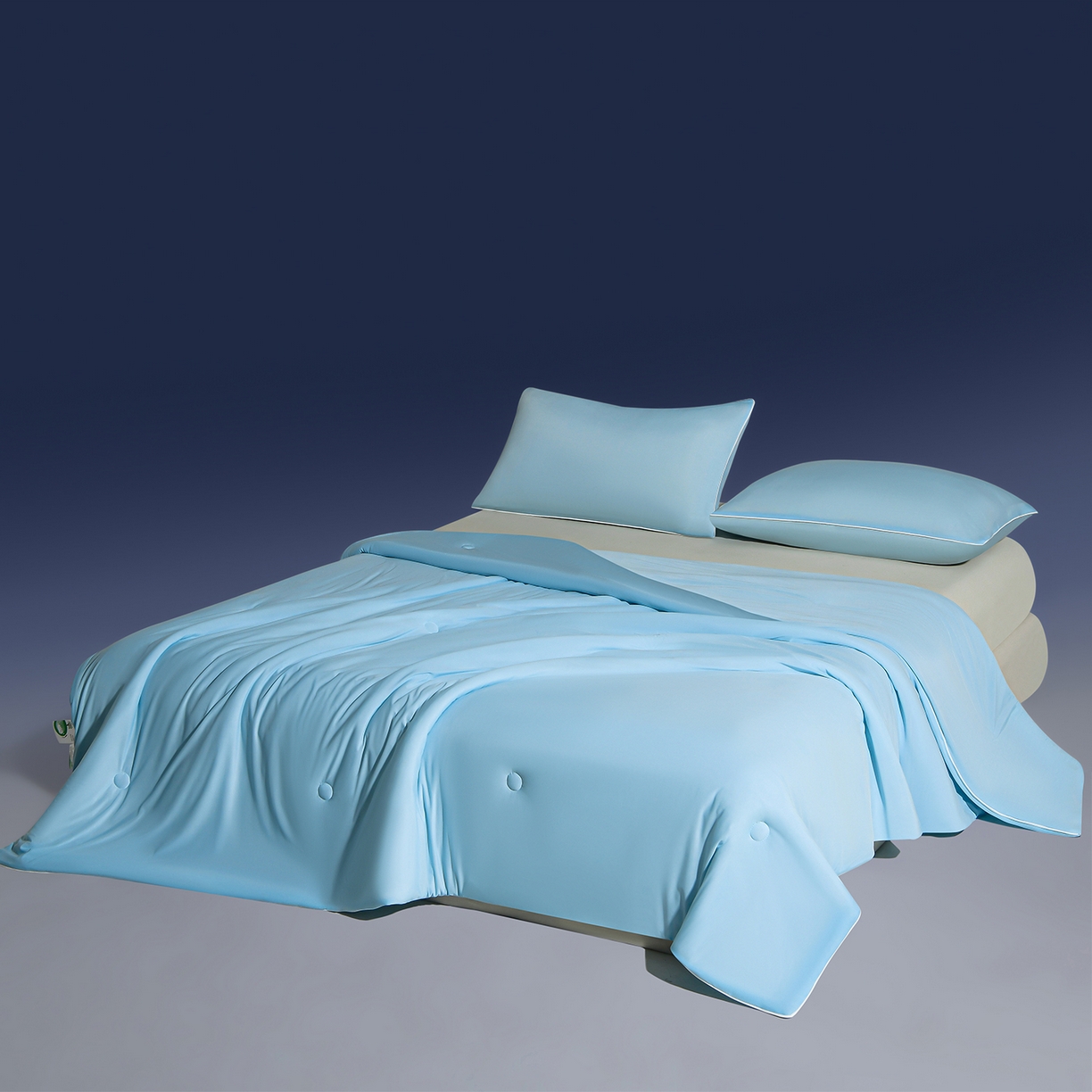 91家纺网 家纺一手货源 找家纺 斯尔顿 2026新款纯色凉感冰丝夏被夏凉被夏季深睡眠可水洗四周踩棉 不跑棉 水漾蓝