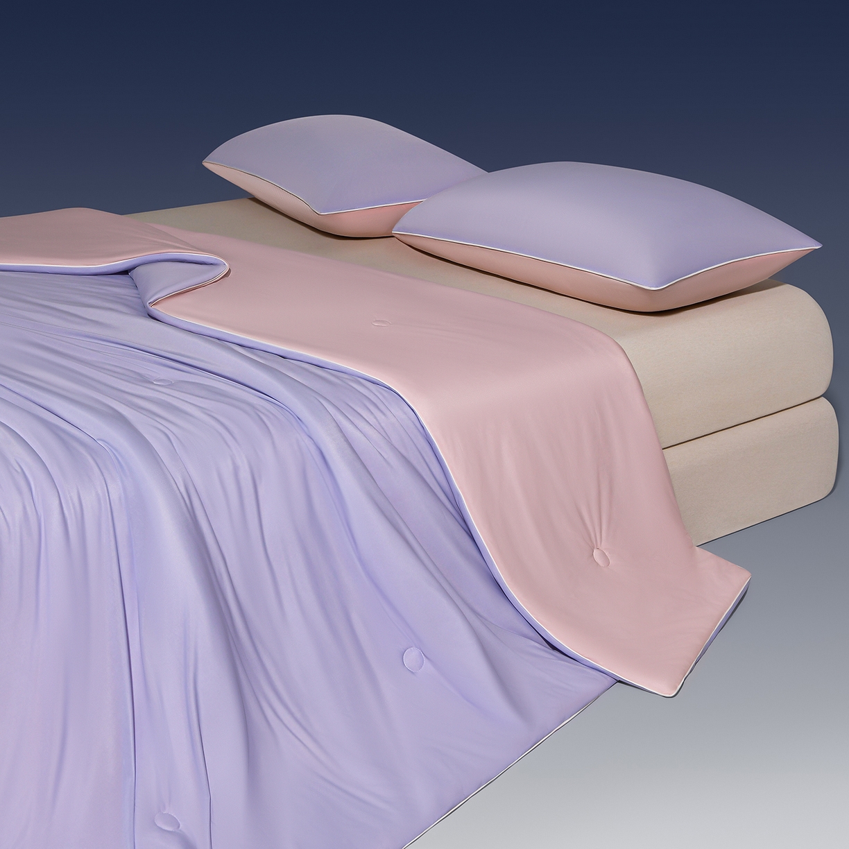 91家纺网 家纺一手货源 找家纺 斯尔顿 2026新款纯色凉感冰丝夏被夏凉被夏季深睡眠可水洗四周踩棉 不跑棉 紫粉