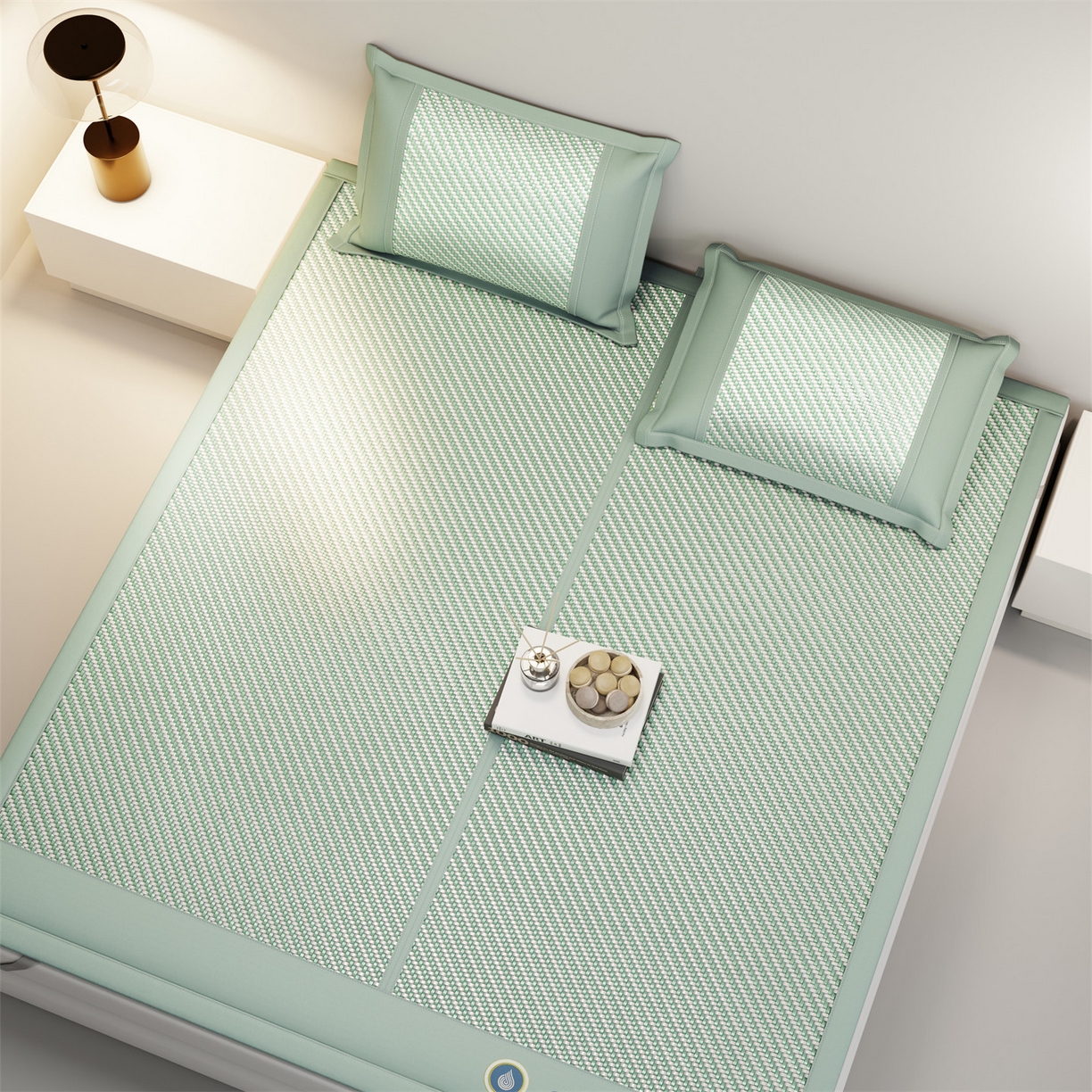 91家纺网 家纺一手货源 找家纺 鑫姿席业 夏季高端凉席竹席2026新款pe藤席a类母婴级1.8m空调软席子可水洗-青岚织梦系列 青岚织梦-绿