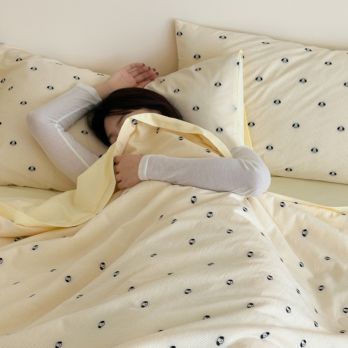 91家纺网 家纺一手货源 找家纺 一加一 2026新款A类全棉水洗立体提花大豆夏被四件套-织光萌宠 棉织小狗-米