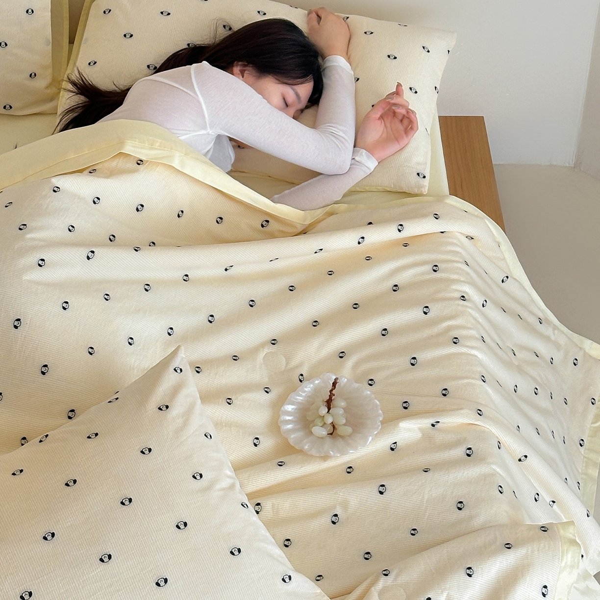 91家纺网 家纺一手货源 找家纺 一加一 2026新款A类全棉水洗立体提花大豆夏被四件套-织光萌宠 棉织小狗-米