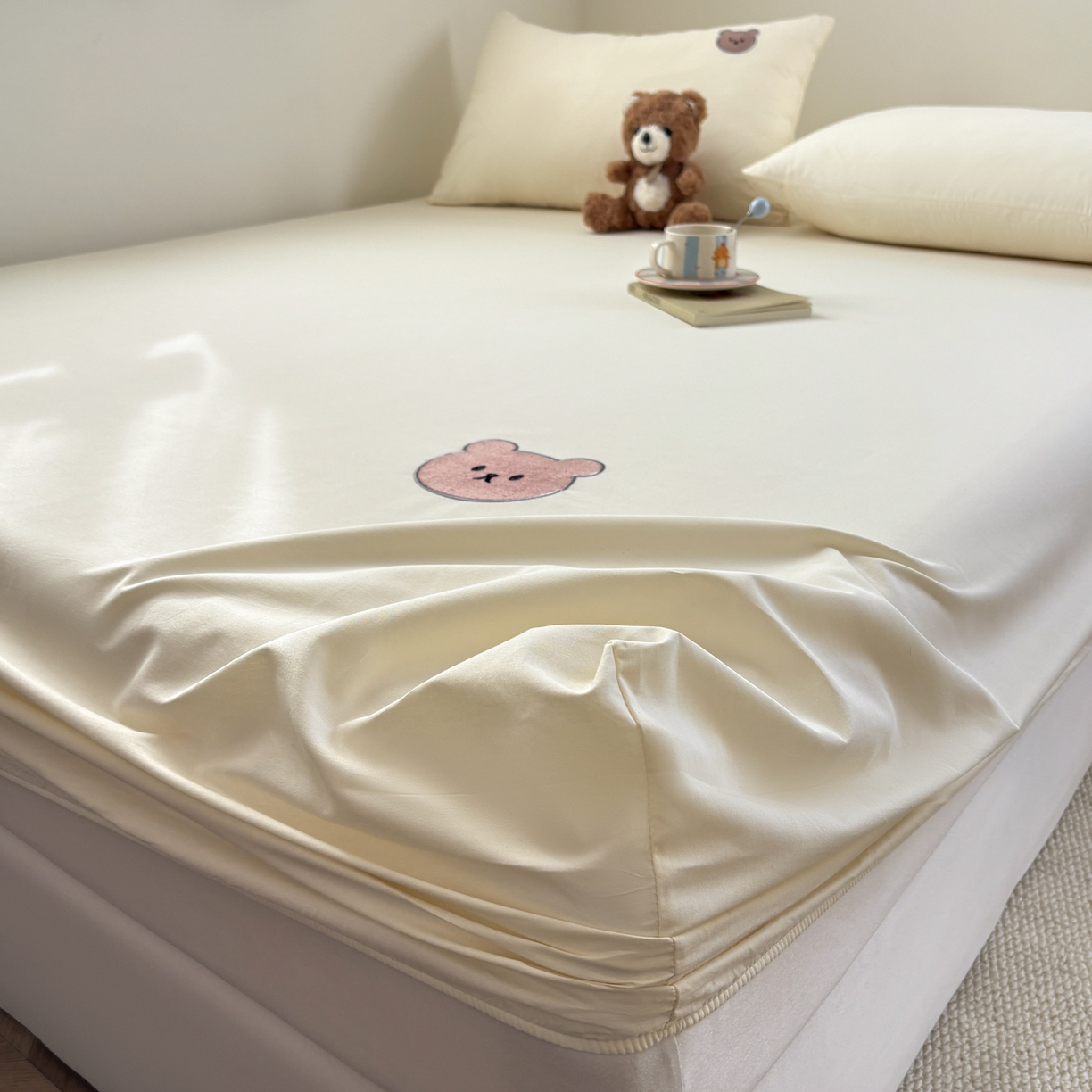 91家纺网 家纺一手货源 找家纺 （总）居眠 2026新款全棉单层米乐熊床笠