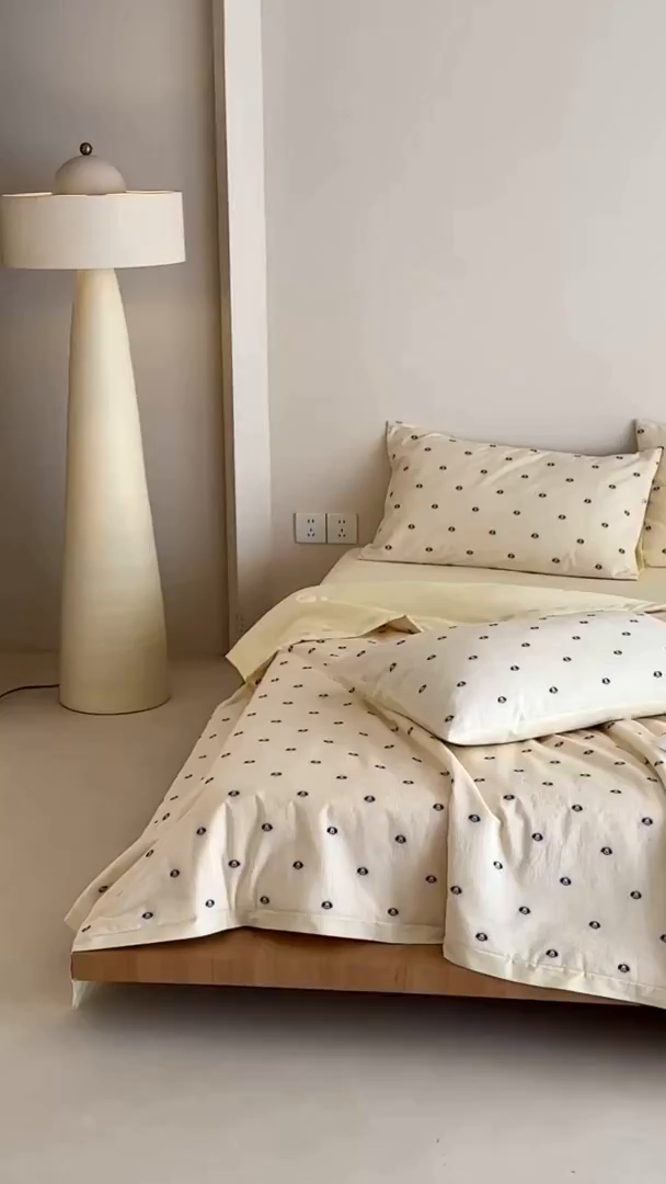 91家纺网 家纺一手货源 找家纺 一加一 2026新款A类全棉水洗立体提花大豆夏被四件套-织光萌宠 棉织小狗-米