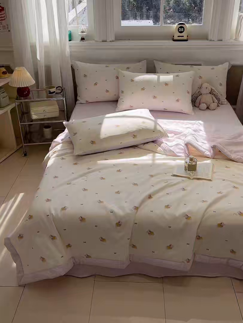 91家纺网 家纺一手货源 找家纺 （总）一加一 2026新款雅棉活性印花大豆夏被四件套 夏凉被空调被