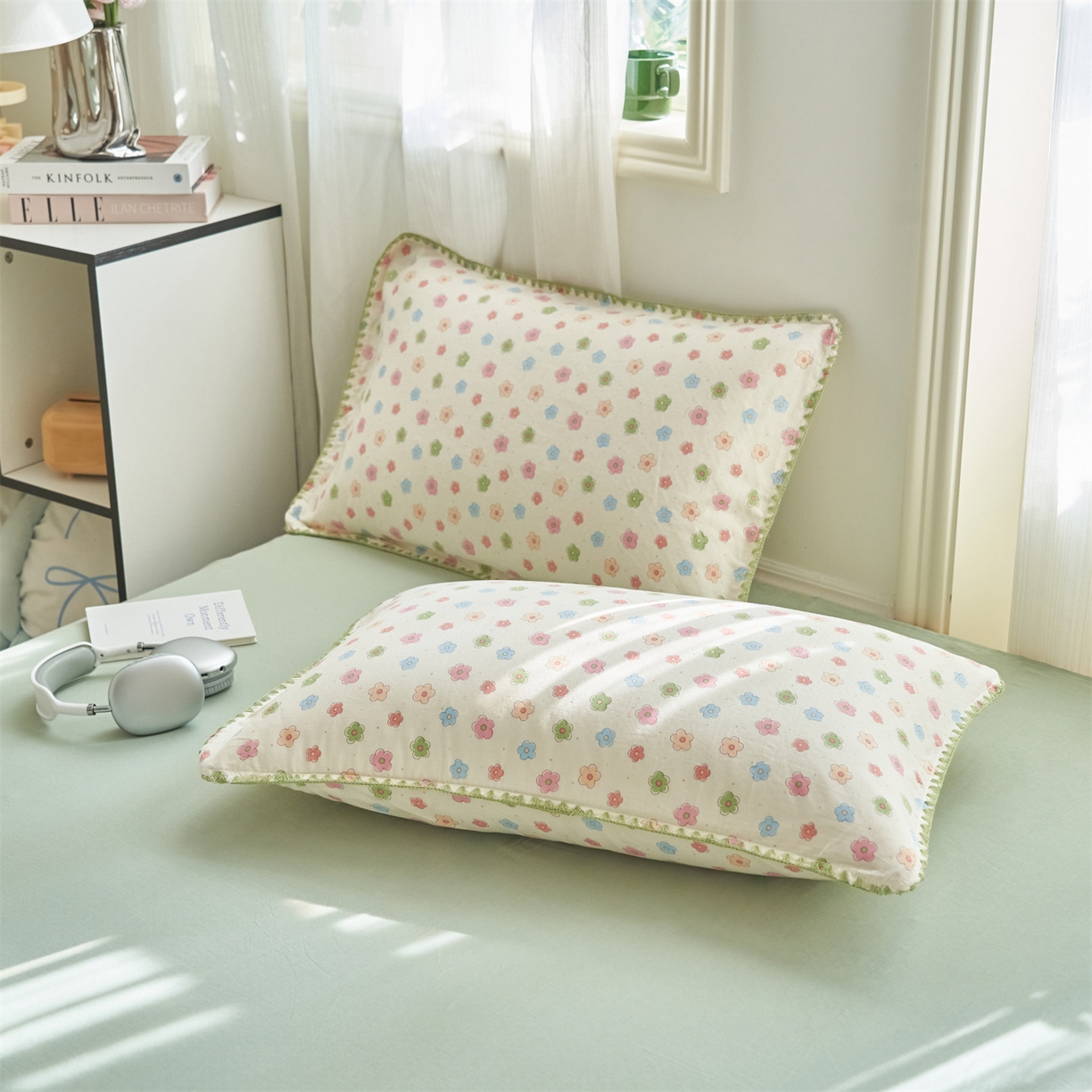 91家纺网 家纺一手货源 找家纺 恬思语家纺 2026春夏全棉双层纱棉花夏被空调被夏凉被四件套贝壳边系列 彩星芒