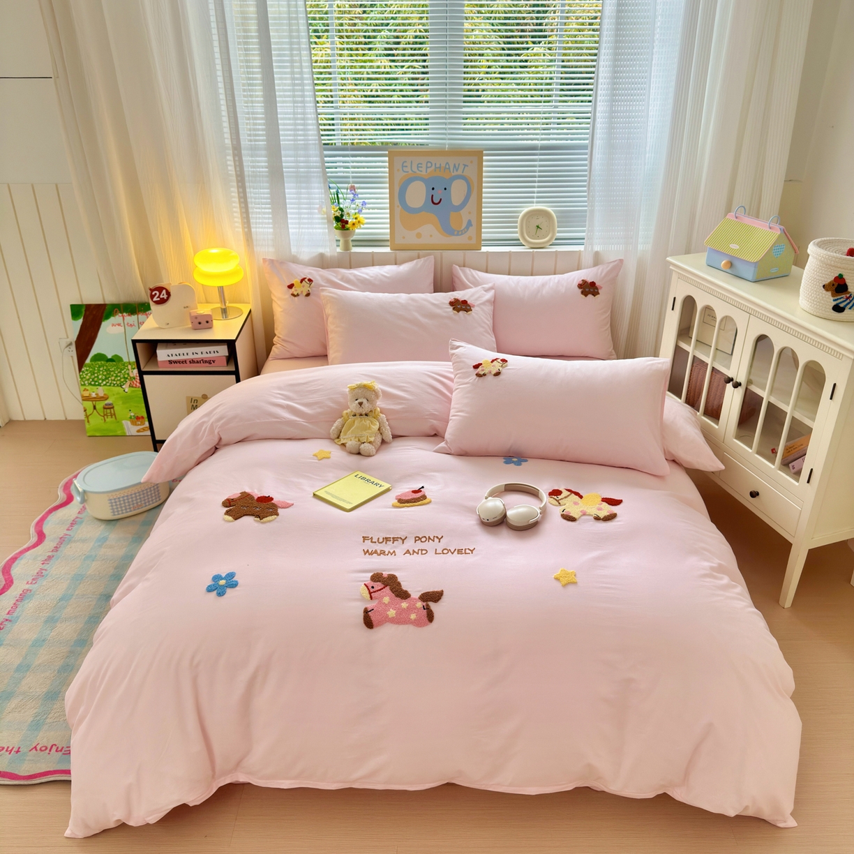 91家纺网 家纺一手货源 找家纺 （总）如意朵 2026新款可爱卡通全棉小清新毛巾绣夏被