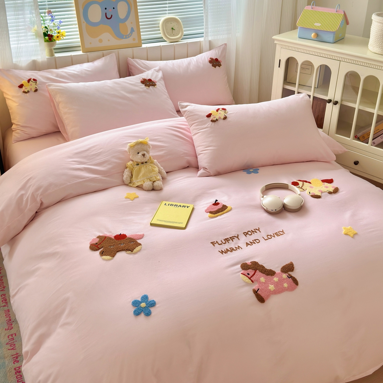 91家纺网 家纺一手货源 找家纺 （总）如意朵 2026新款全棉小清新绣花四件套第一批