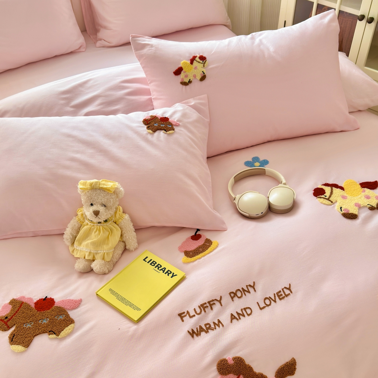 91家纺网 家纺一手货源 找家纺 （总）如意朵 2026新款全棉小清新绣花四件套第一批