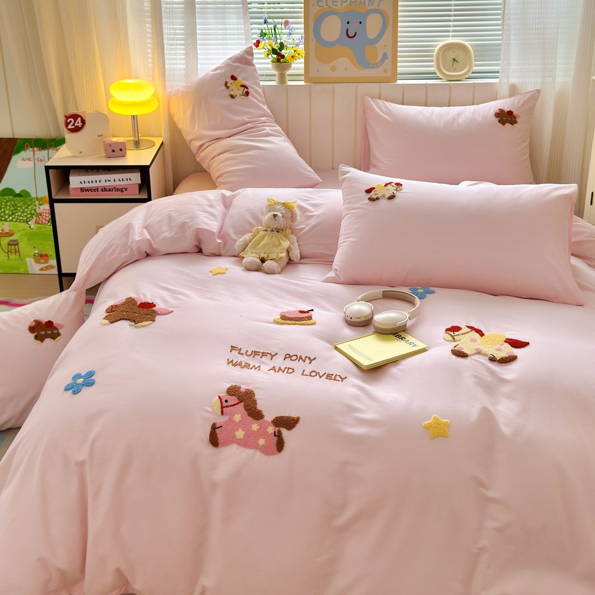 91家纺网 家纺一手货源 找家纺 （总）如意朵 2026新款全棉小清新绣花四件套第一批