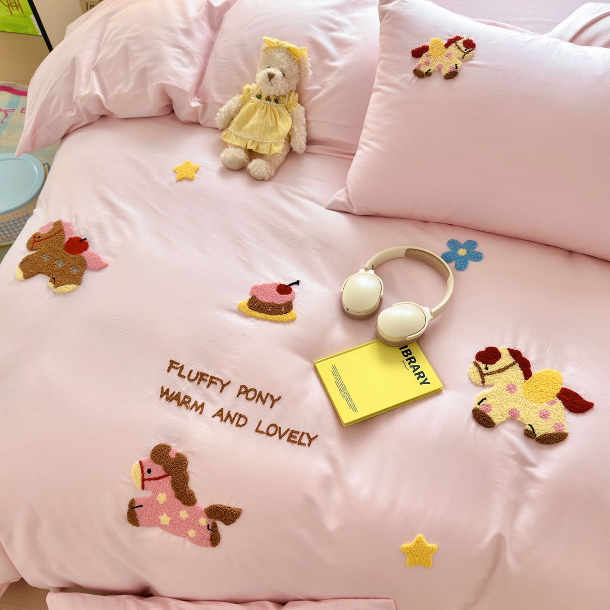 91家纺网 家纺一手货源 找家纺 （总）如意朵 2026新款全棉小清新绣花四件套第一批