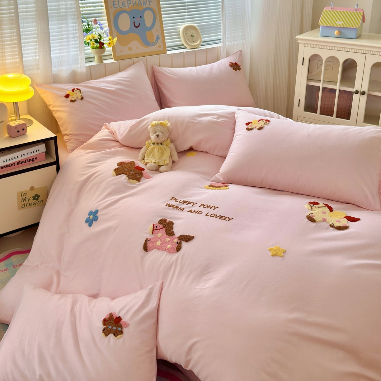 91家纺网 家纺一手货源 找家纺 （总）如意朵 2026新款全棉小清新绣花四件套第一批