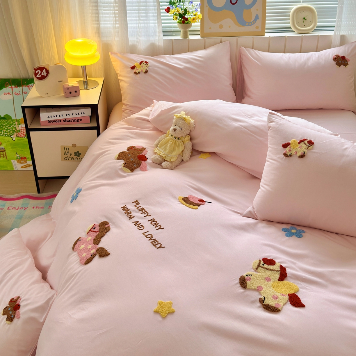 91家纺网 家纺一手货源 找家纺 （总）如意朵 2026新款全棉小清新绣花四件套第一批