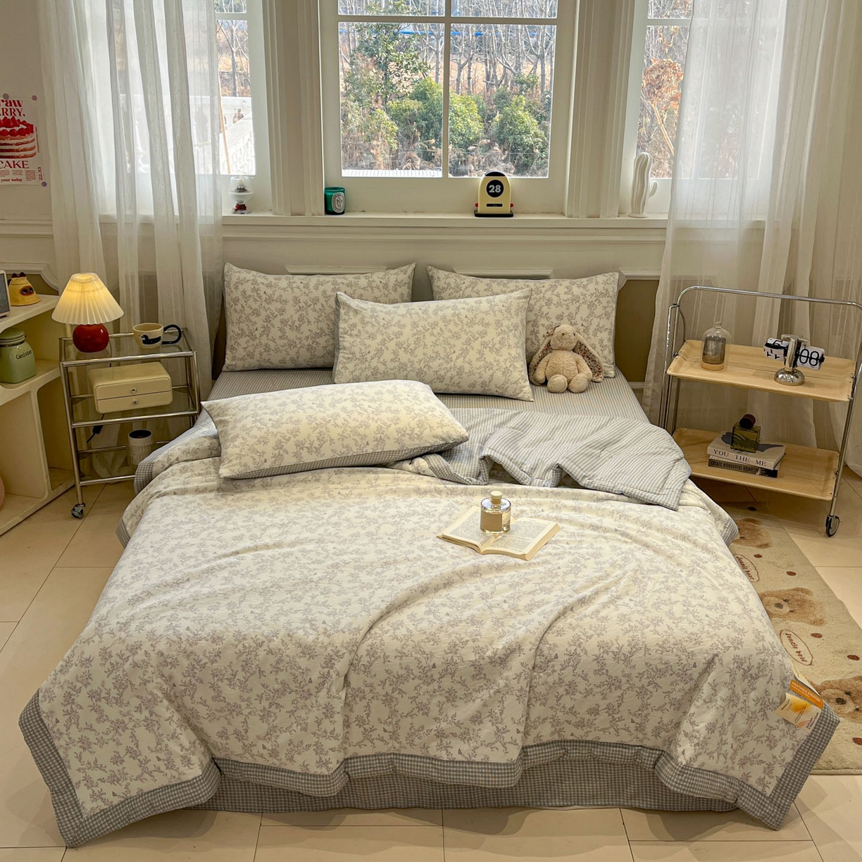 91家纺网 家纺一手货源 找家纺 （总）一加一 2026新款雅棉活性印花大豆夏被四件套 夏凉被空调被