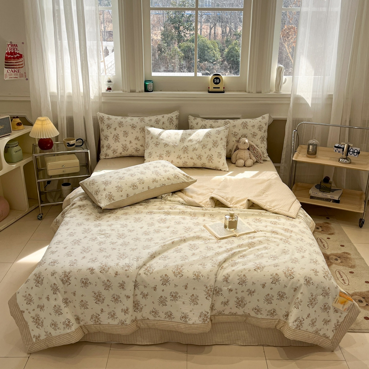 91家纺网 家纺一手货源 找家纺 （总）一加一 2026新款雅棉活性印花大豆夏被四件套 夏凉被空调被