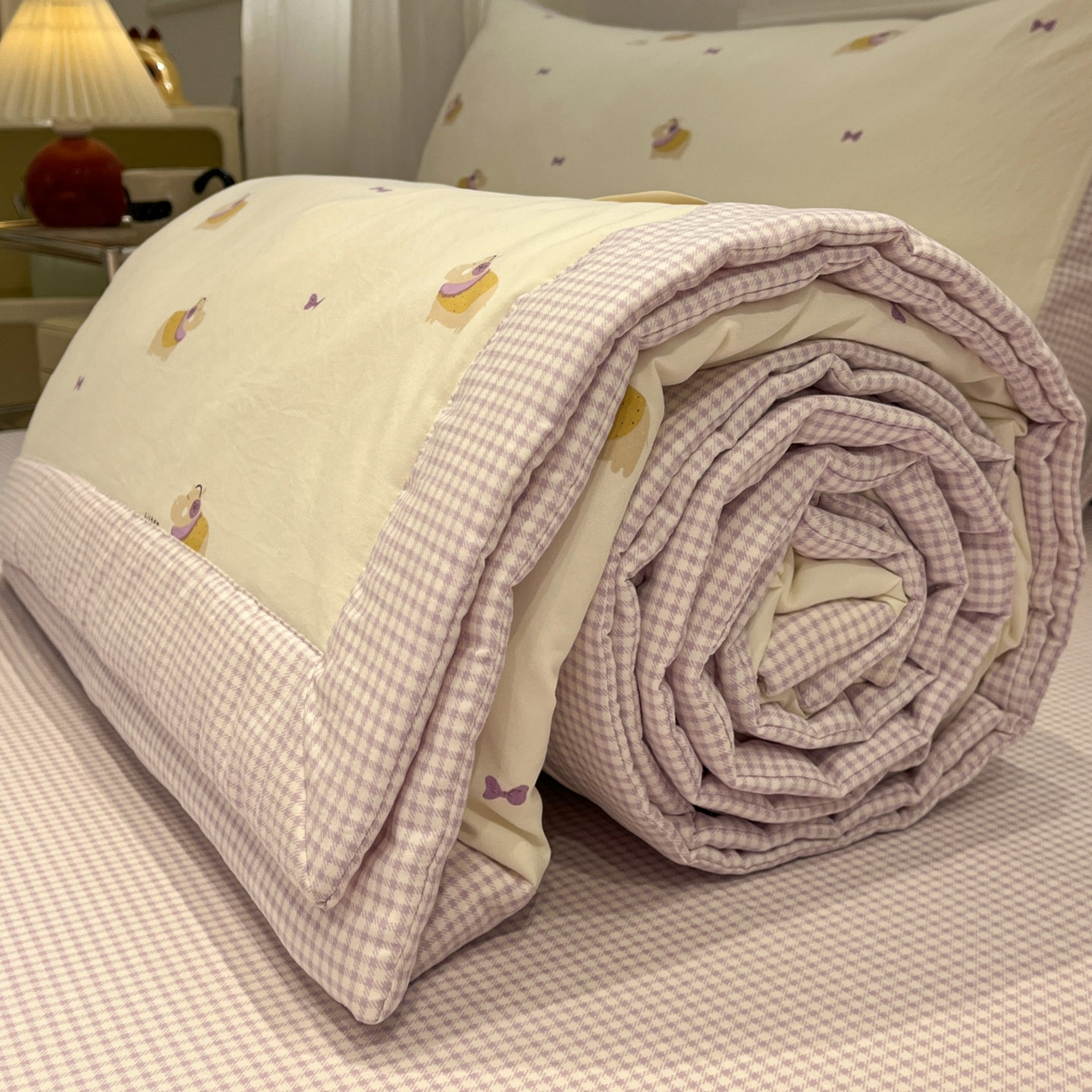 91家纺网 家纺一手货源 找家纺 一加一 2026新款雅棉活性印花大豆夏被四件套 夏凉被空调被 河马