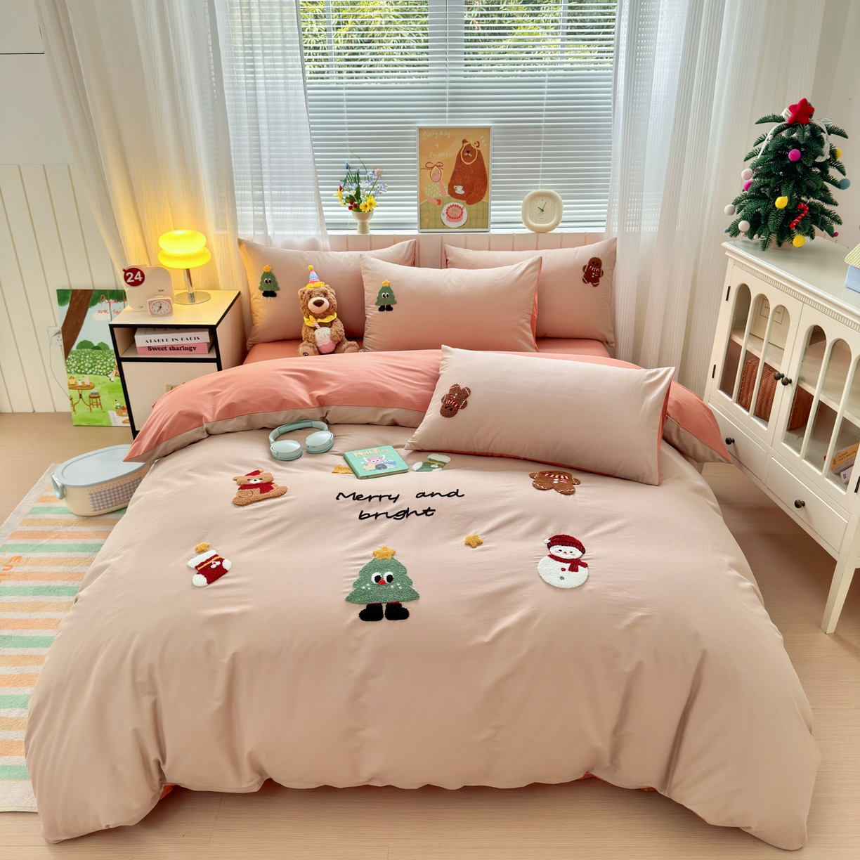 91家纺网 家纺一手货源 找家纺 （总）如意朵 2026新款全棉小清新绣花四件套第一批