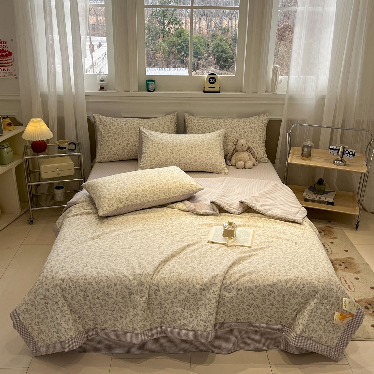 一加一 2026新款雅棉活性印花大豆夏被四件套 夏凉被空调被 简韵