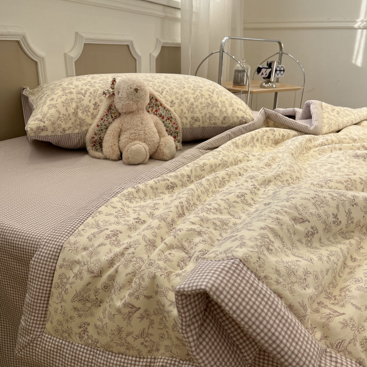 91家纺网 家纺一手货源 找家纺 一加一 2026新款雅棉活性印花大豆夏被四件套 夏凉被空调被 简韵