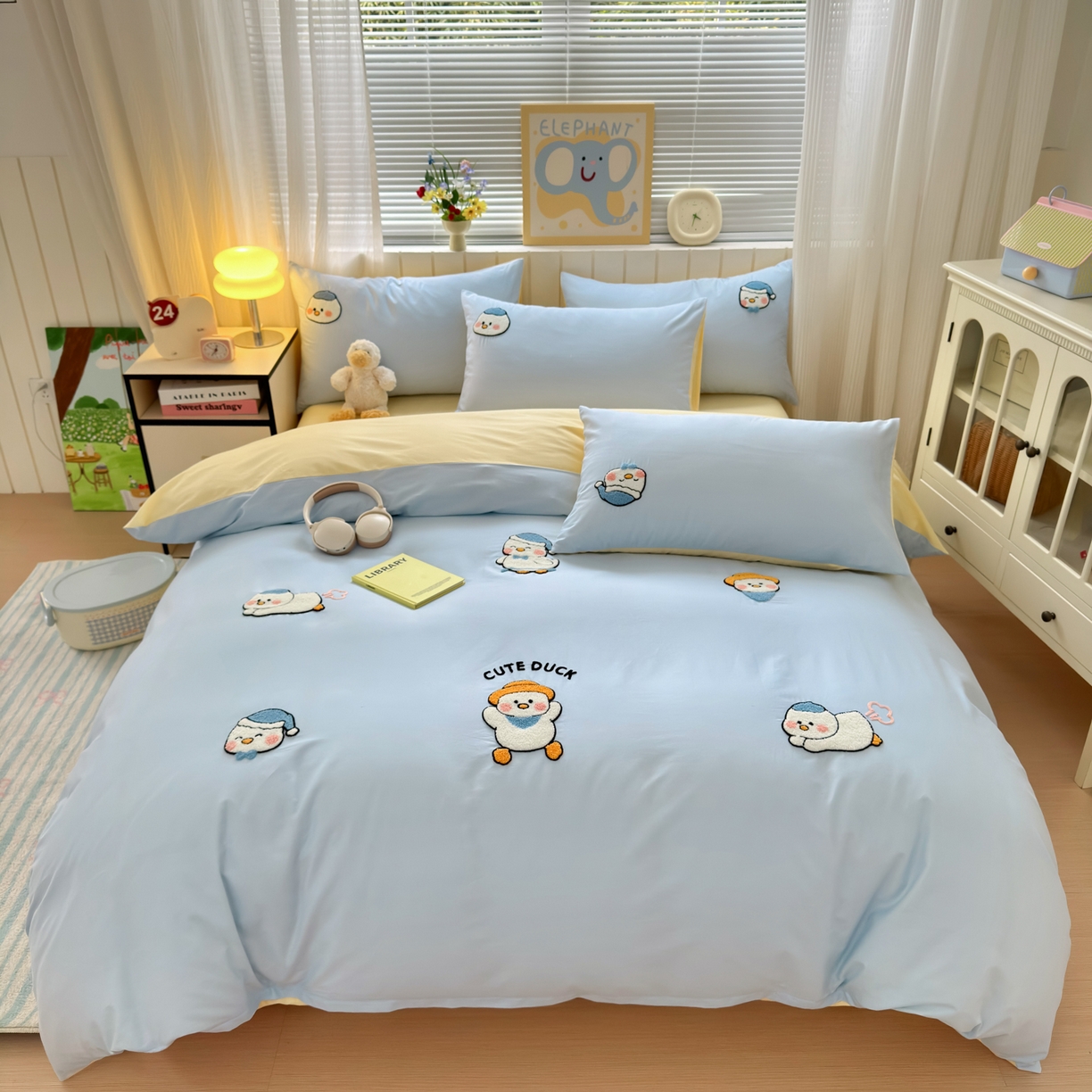 91家纺网 家纺一手货源 找家纺 （总）如意朵 2026新款全棉小清新绣花四件套第一批