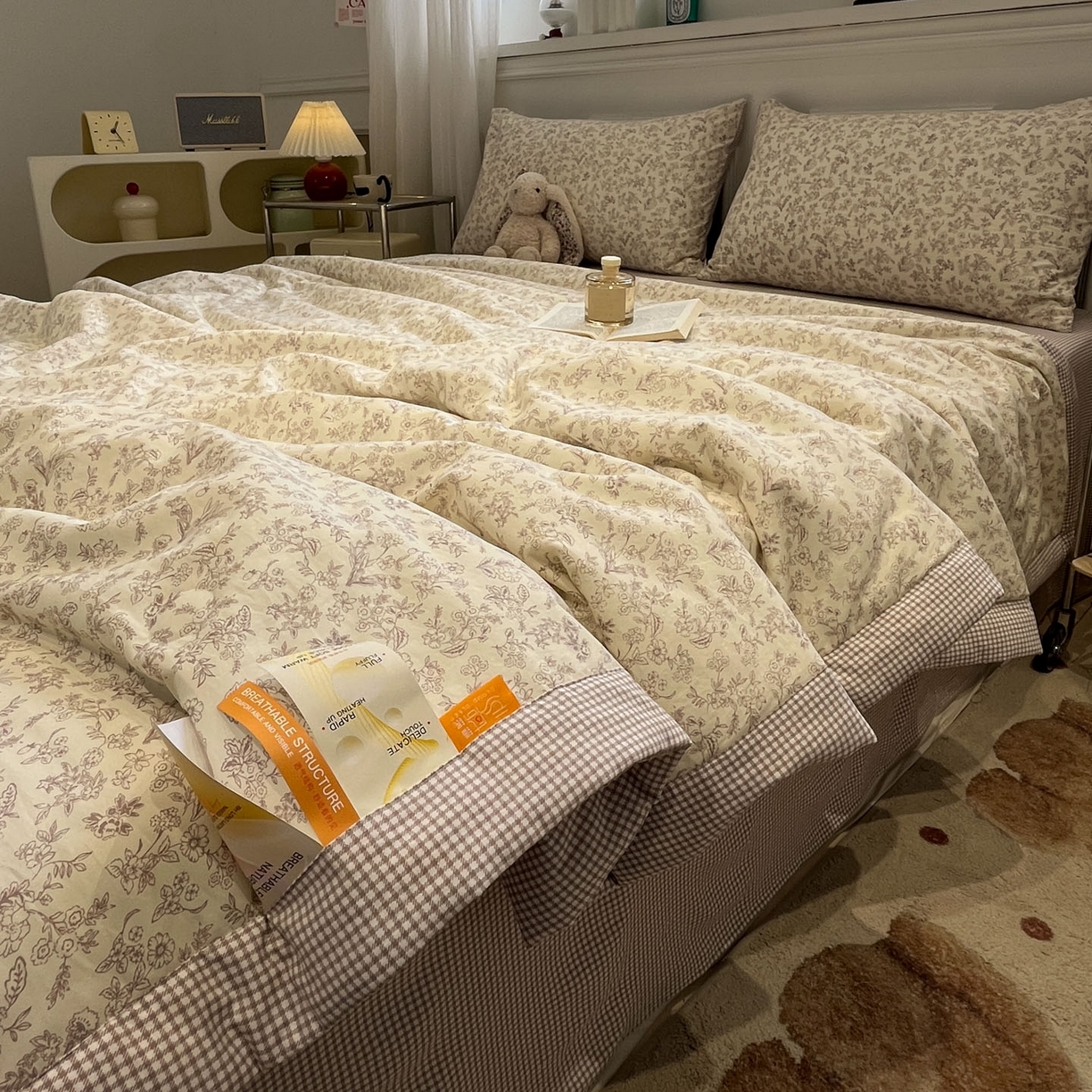 91家纺网 家纺一手货源 找家纺 一加一 2026新款雅棉活性印花大豆夏被四件套 夏凉被空调被 简韵