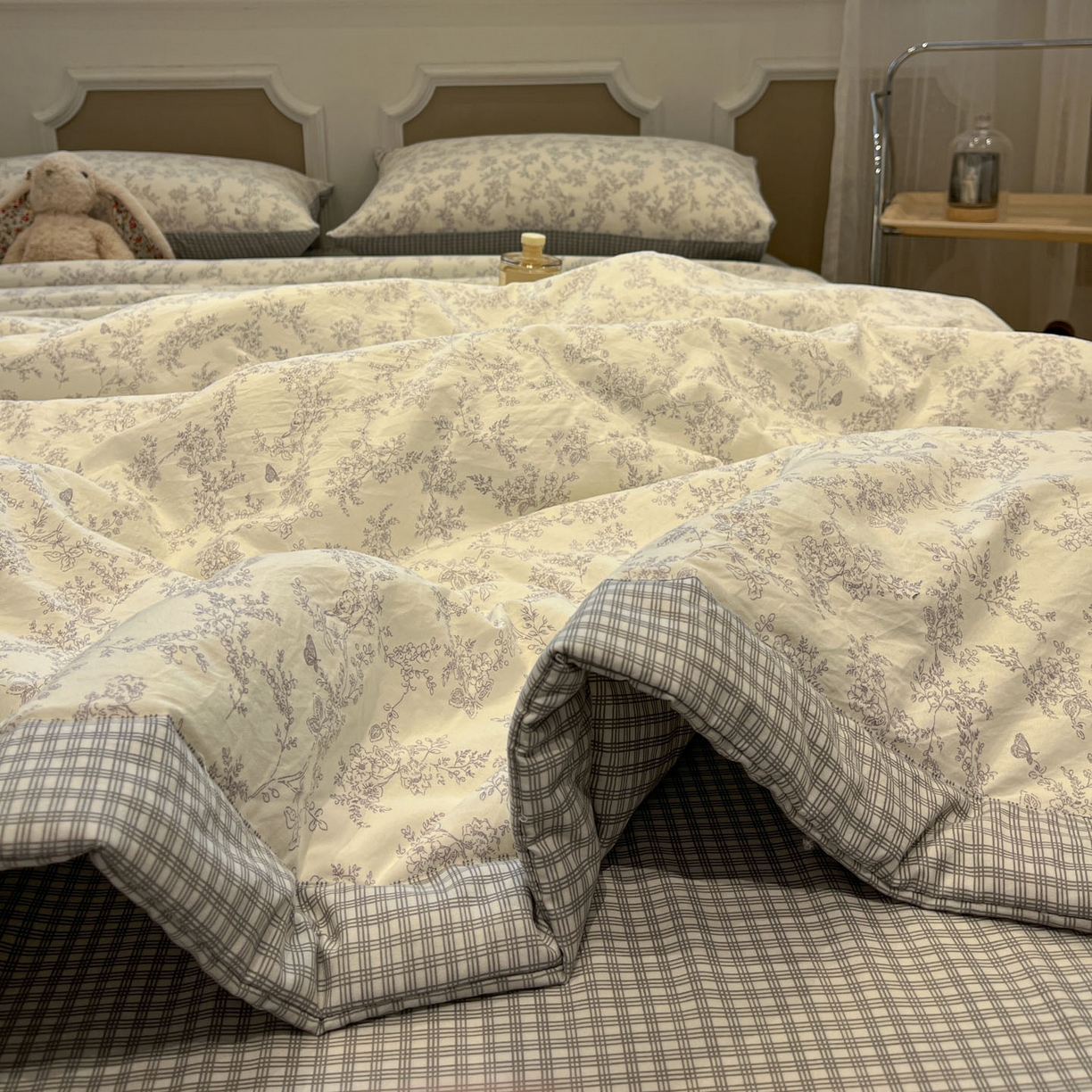 91家纺网 家纺一手货源 找家纺 一加一 2026新款雅棉活性印花大豆夏被四件套 夏凉被空调被 勒叶