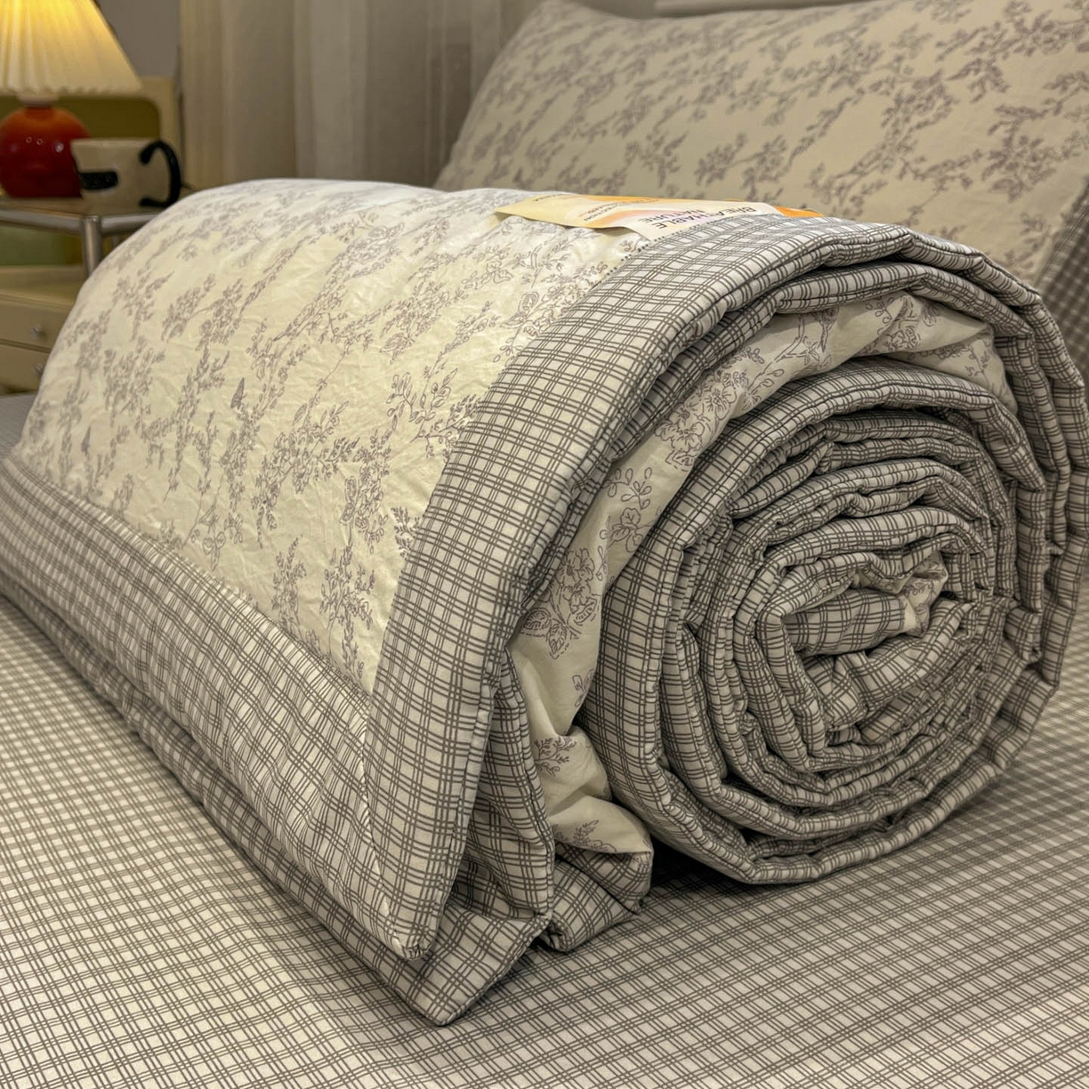 91家纺网 家纺一手货源 找家纺 一加一 2026新款雅棉活性印花大豆夏被四件套 夏凉被空调被 勒叶