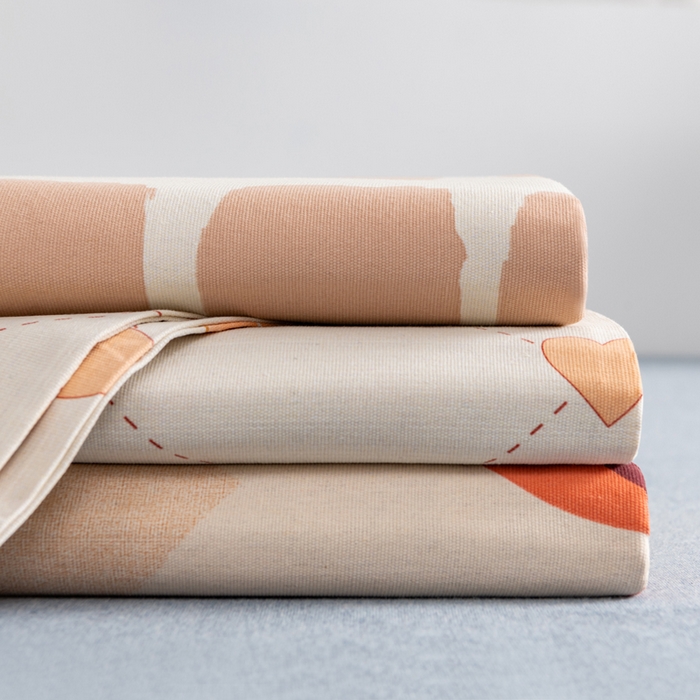 91家纺网 家纺一手货源 找家纺 居美良品 2026新款加厚215克老粗布床单卡通花卉可做凉席二三件套 组合叠拍图仅展示不可下单