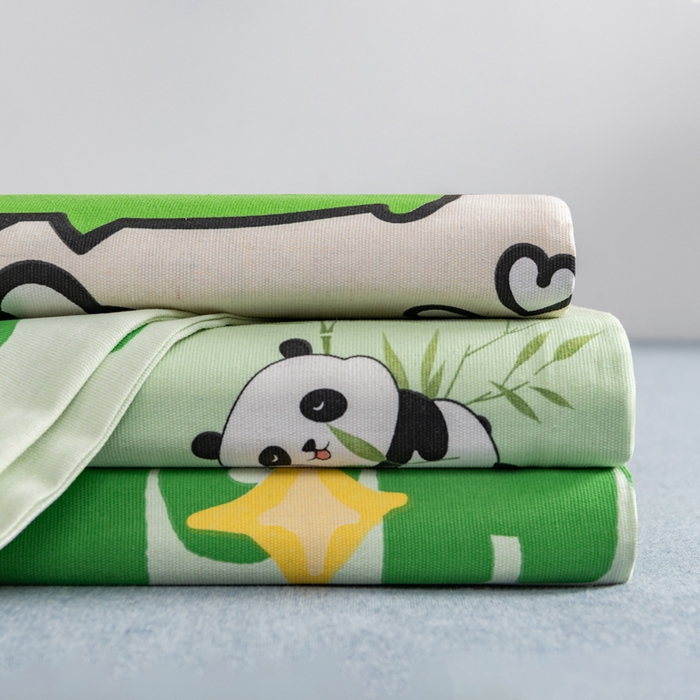 91家纺网 家纺一手货源 找家纺 居美良品 2026新款加厚215克老粗布床单卡通花卉可做凉席二三件套 组合叠拍图仅展示不可下单